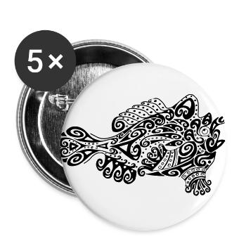Little cute frogfish - Buttons large 2.2''/56 mm (5-pack) - white - Front