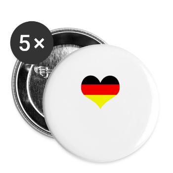 Battement de coeur de l'Allemagne - Lot de 5 grands badges (56 mm) - blanc - Devant