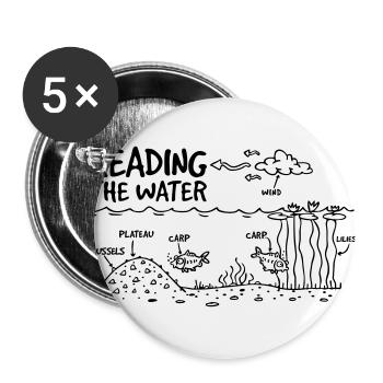LECTURE DE L'EAU - Lot de 5 grands badges (56 mm) - blanc - Devant