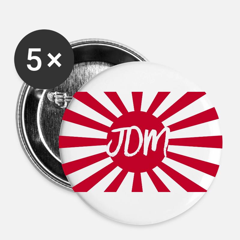 JDM Flag - Buttons large 2.2''/56 mm (5-pack) - white
