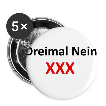 Three times no - Buttons large 2.2''/56 mm (5-pack) - white - Front