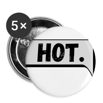 Comic Speech Bubble Hot - Buttons large 2.2''/56 mm (5-pack) - white - Front