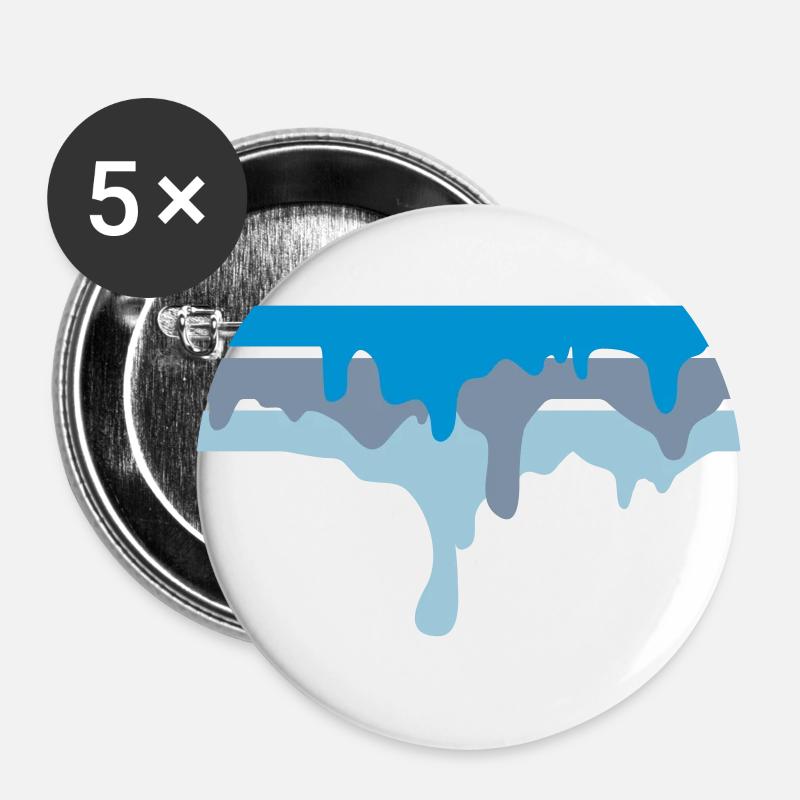 100% Graffiti Color DRIPS - Buttons large 2.2''/56 mm (5-pack) - white