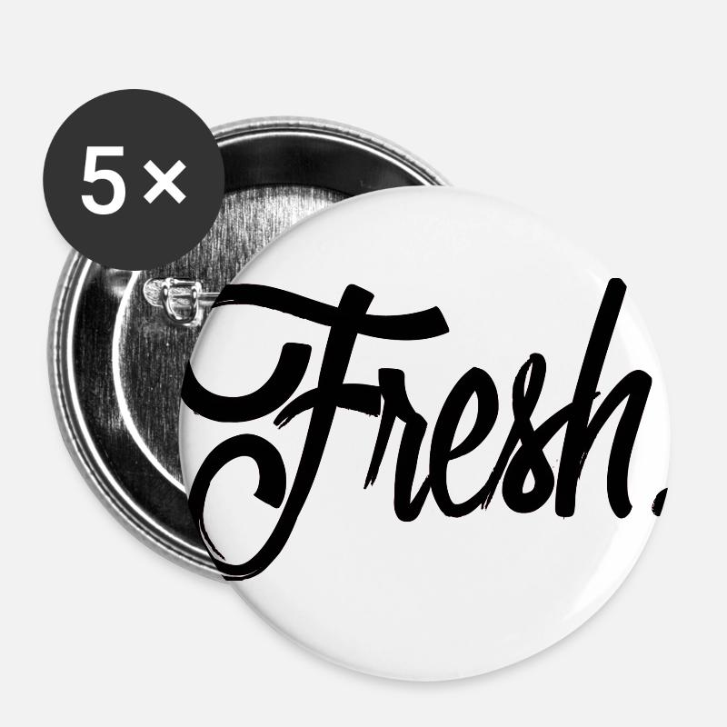 fresh black - Buttons large 2.2''/56 mm (5-pack) - white