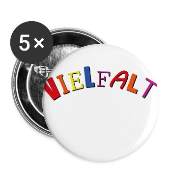 Vielfalt statt Einfalt - Buttons groß 56 mm (5er Pack) - Weiß - Vorne