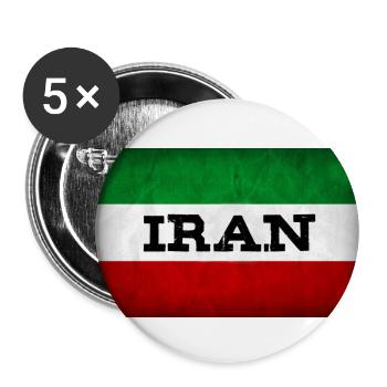 IRAN - Buttons groß 56 mm (5er Pack) - Weiß - Vorne