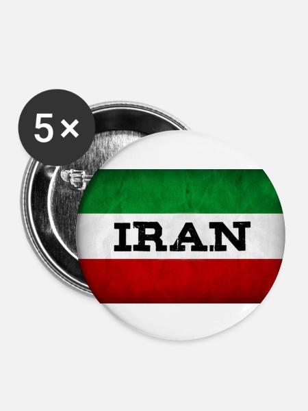 IRAN - Buttons groß 56 mm (5er Pack) - Weiß