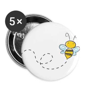 bee - Buttons groß 56 mm (5er Pack) - Weiß - Vorne