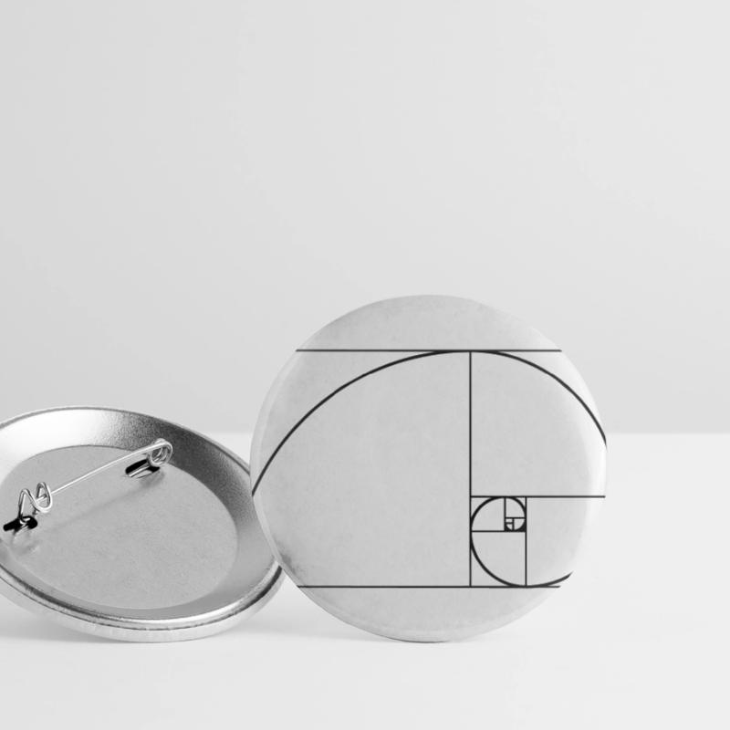 Spirale de Fibonacci, section doré, Phi, evolution Lot de 5 grands badges (56 mm)