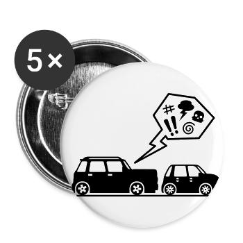 Angry driver - Buttons groß 56 mm (5er Pack) - Weiß - Vorne