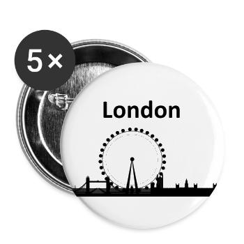London+Skyline - Buttons groß 56 mm (5er Pack) - Weiß - Vorne