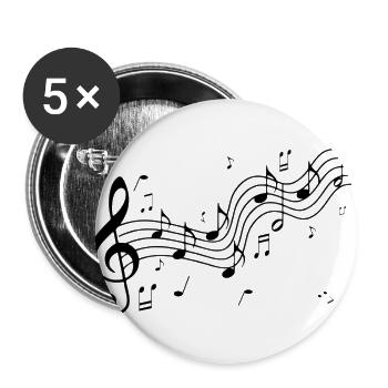 free the music - Buttons groß 56 mm (5er Pack) - Weiß - Vorne