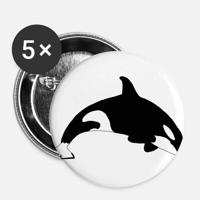 Orca - Buttons groß 56 mm (5er Pack) - Weiß