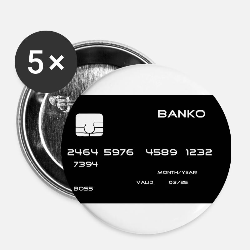 Credit Card - Buttons large 2.2''/56 mm (5-pack) - white
