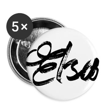 Elsa - Lot de 5 grands badges (56 mm) - blanc - Devant
