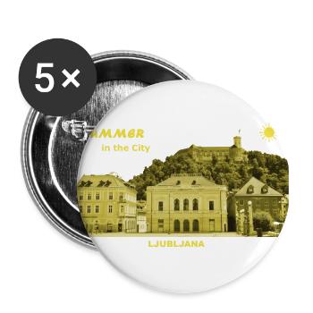 Summer Ljubljana Slovenia capital city castle - Buttons large 2.2''/56 mm (5-pack) - white - Front