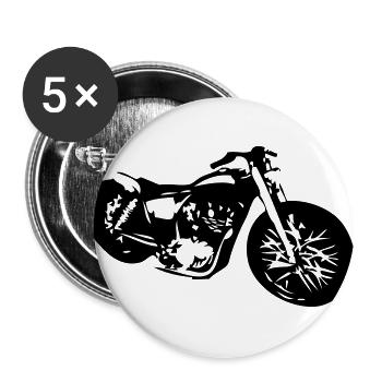 old motorbike - Buttons large 2.2''/56 mm (5-pack) - white - Front