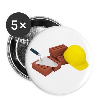 bricks trowel helmet - Buttons large 2.2''/56 mm (5-pack) - white - Front