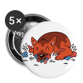 Hund Labrador Retriever Hunde Schäferhund Gärtner - Lot de 5 grands badges (56 mm) - blanc - Devant