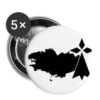 Black Brittany and ermine - Buttons large 2.2''/56 mm (5-pack) - white - Front
