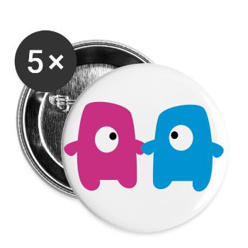 Monsters in love - Buttons large 2.2''/56 mm (5-pack) - white - Front