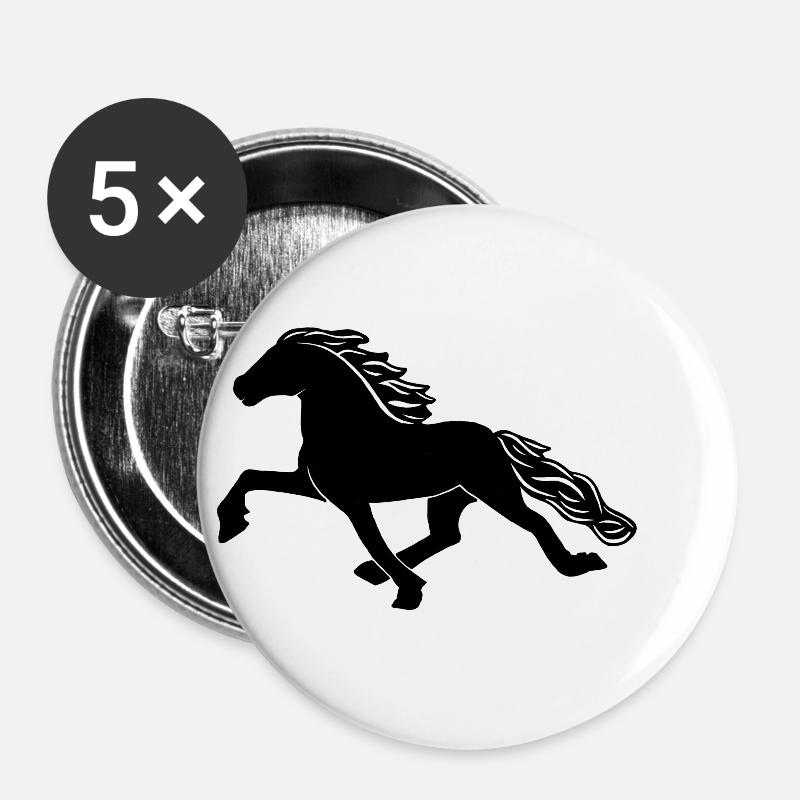 Isländer im Pass schwarz - Buttons groß 56 mm (5er Pack) - Weiß