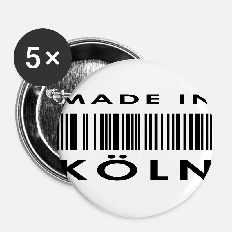 Cologne, Köln - Buttons large 2.2''/56 mm (5-pack) - white