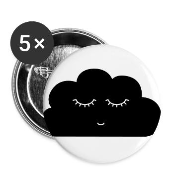 Cloud with sleeping face - Buttons large 2.2''/56 mm (5-pack) - white - Front
