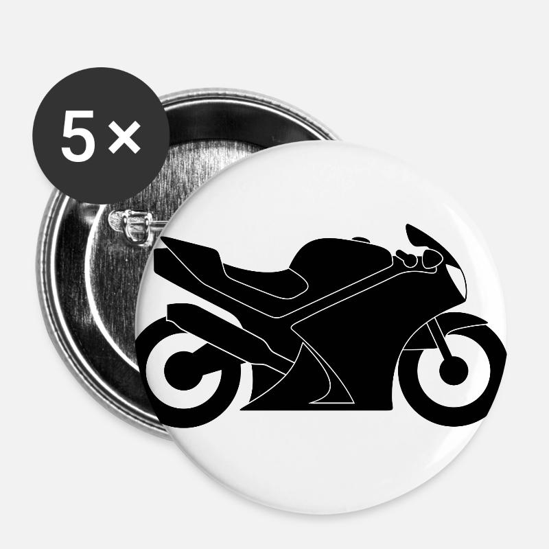 Motorcycle - Buttons large 2.2''/56 mm (5-pack) - white