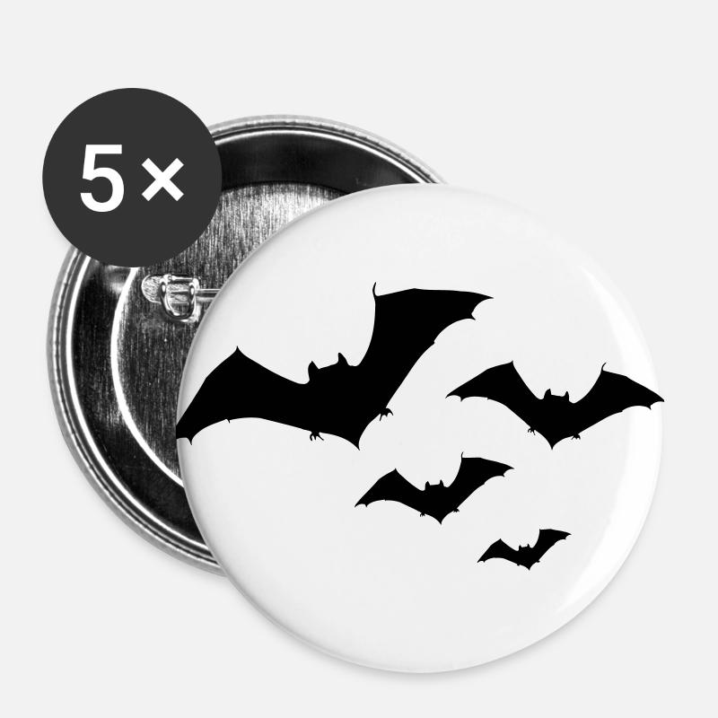 Halloween bat swarm 1c - Buttons large 2.2''/56 mm (5-pack) - white
