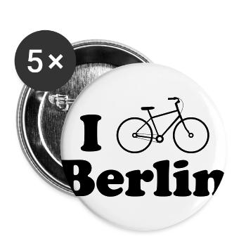berlin biking - Buttons groß 56 mm (5er Pack) - Weiß - Vorne