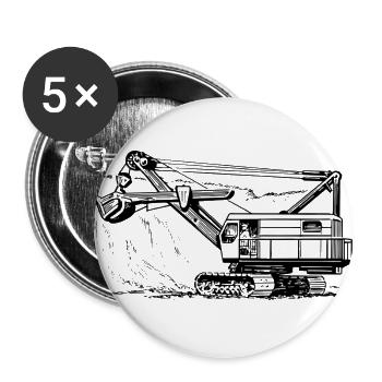 excavator - Buttons large 2.2''/56 mm (5-pack) - white - Front