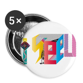 I SEE U - Buttons large 2.2''/56 mm (5-pack) - white - Front