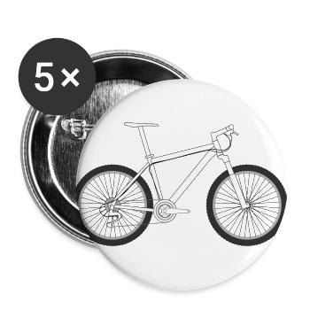 bicycle mountain bike cyclist mountainbike fahrrad - Buttons groß 56 mm (5er Pack) - Weiß - Vorne