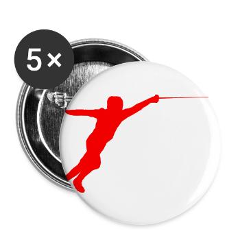 fencing fights floret sword parry samurai3 - Buttons large 2.2''/56 mm (5-pack) - white - Front