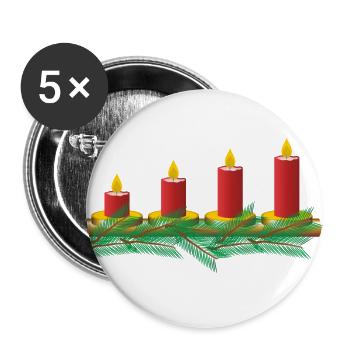 christmas winter reindeer santa claus ugly chr - Buttons large 2.2''/56 mm (5-pack) - white - Front
