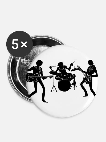Band - Buttons groß 56 mm (5er Pack) - Weiß