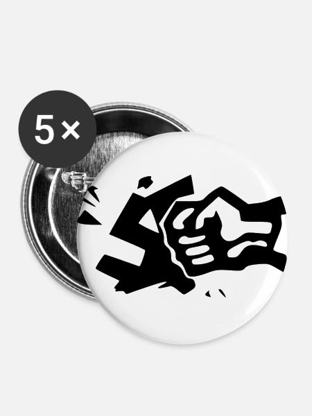 gegen rechts - Buttons groß 56 mm (5er Pack) - Weiß