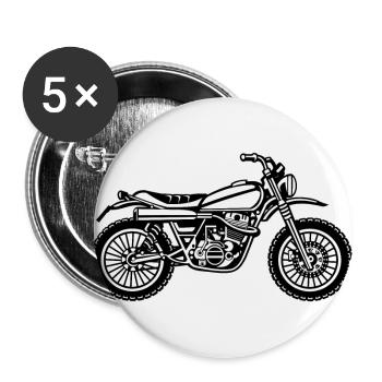 Motocross Enduro motorcycle 01_black white - Buttons large 2.2''/56 mm (5-pack) - white - Front