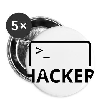 Hacker programmeur informatique - Lot de 5 grands badges (56 mm) - blanc - Devant