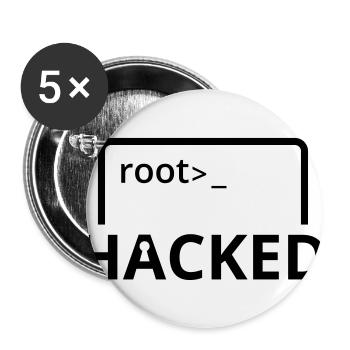 Hacked Hacker programmeur informatique - Lot de 5 grands badges (56 mm) - blanc - Devant