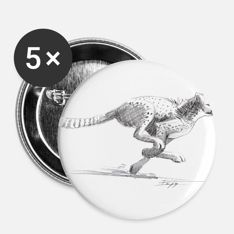 Cheetah - Buttons large 2.2''/56 mm (5-pack) - white