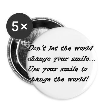 Sourire de rire - Lot de 5 grands badges (56 mm) - blanc - Devant