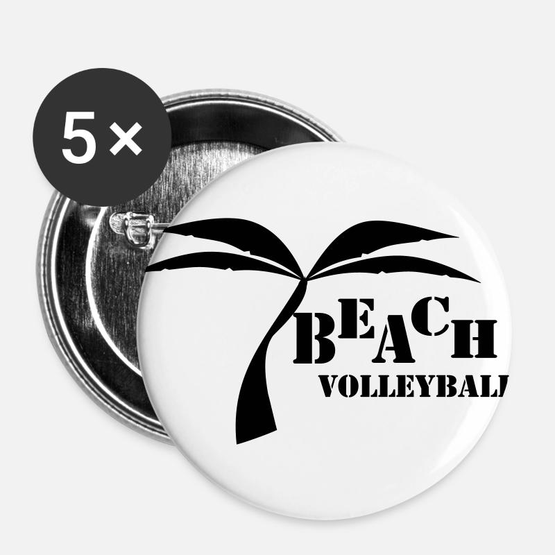 Beach volleyball - Buttons large 2.2''/56 mm (5-pack) - white