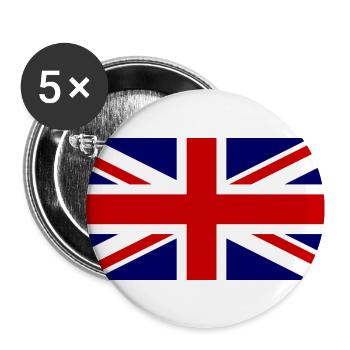 Great Britain flag, England flag, great britain - Buttons large 2.2''/56 mm (5-pack) - white - Front