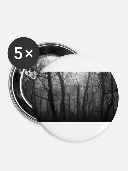 Wald - Buttons groß 56 mm (5er Pack) - Weiß