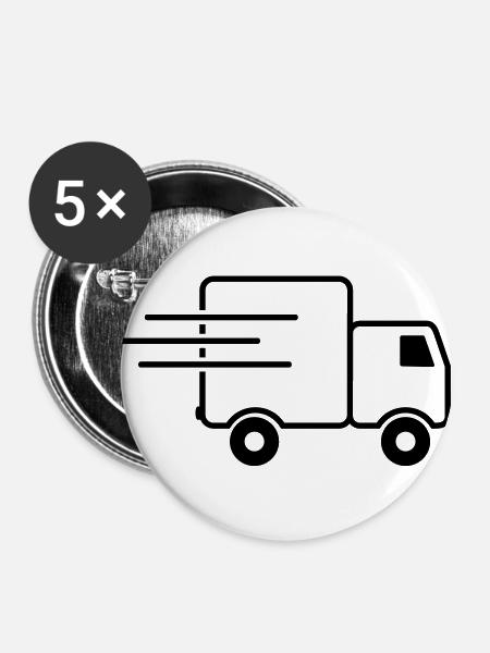 express-transporter / Schnelllaster (1c) - Buttons groß 56 mm (5er Pack) - Weiß