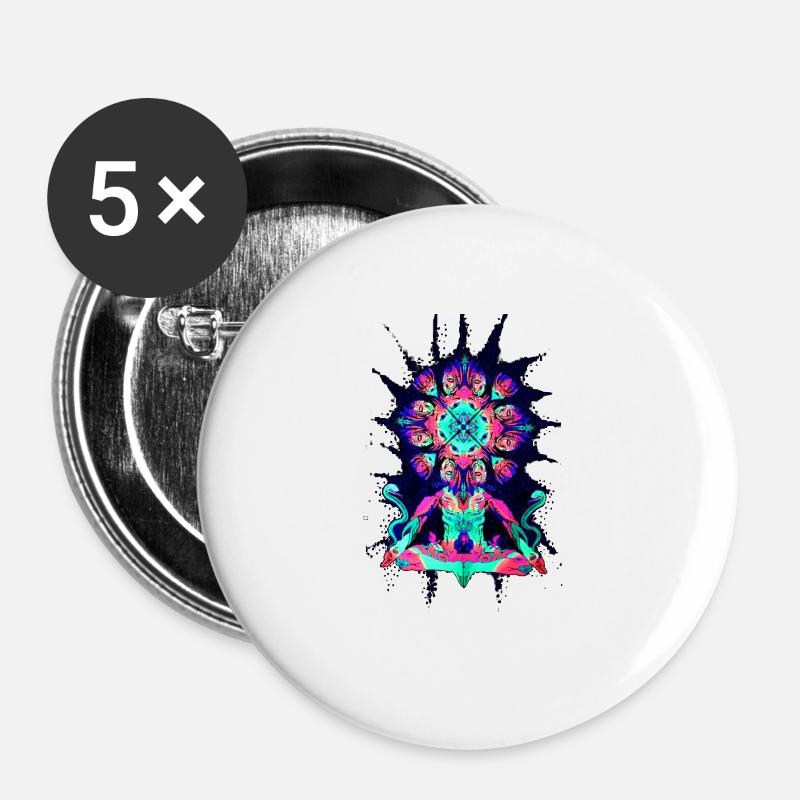 Trippy Man - Buttons large 2.2''/56 mm (5-pack) - white
