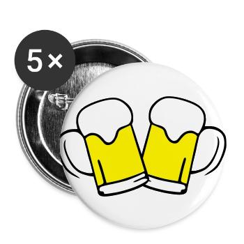 Beer - Buttons large 2.2''/56 mm (5-pack) - white - Front