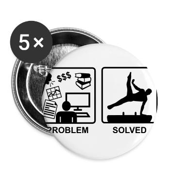 Gymnast, Gymnastics solves problems - Men - Buttons large 2.2''/56 mm (5-pack) - white - Front